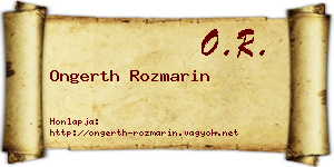 Ongerth Rozmarin névjegykártya